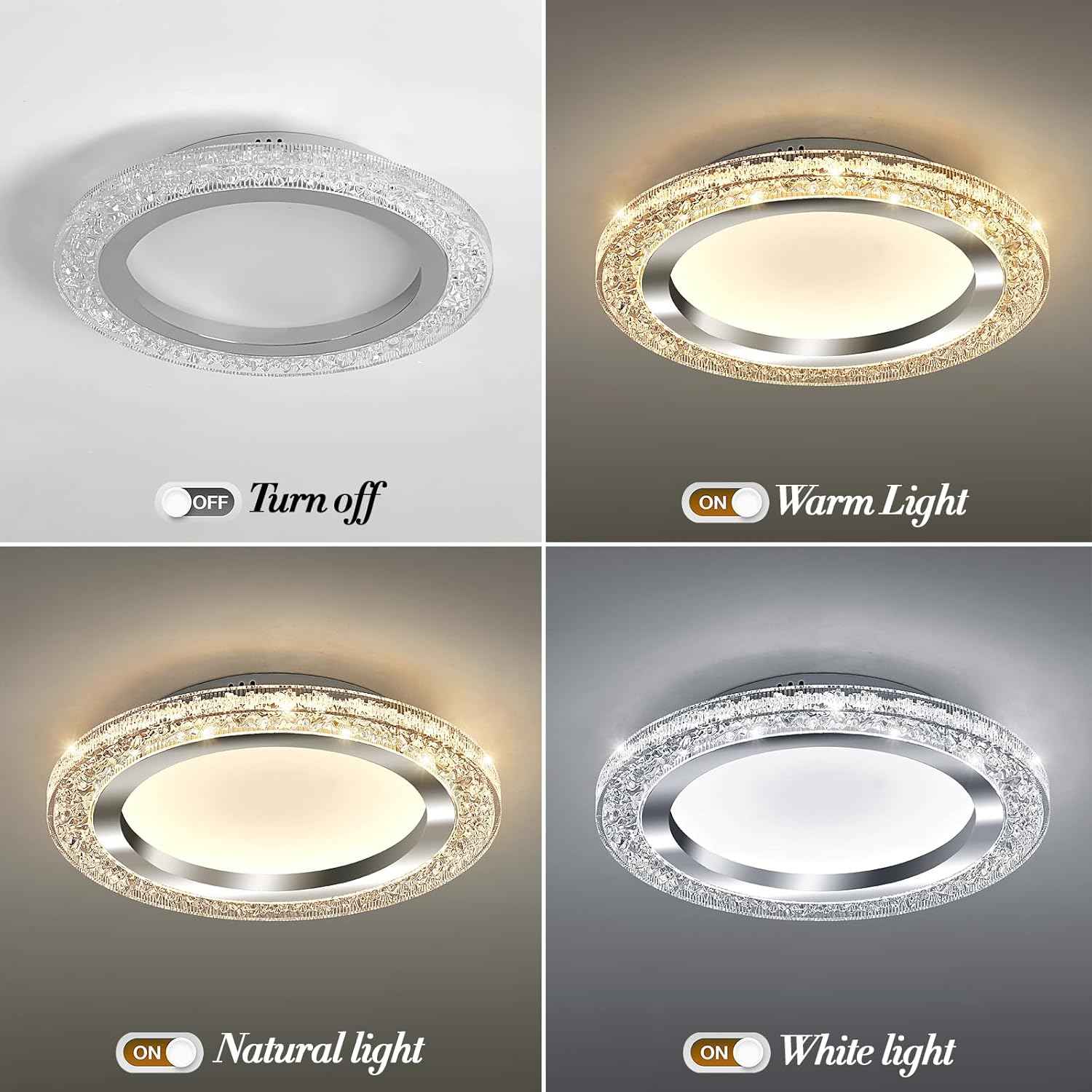 28W Gold LED Flush Mount Ceiling Light - 12" Modern Round Fixture for Bedroom, Kitchen, Bathroom
