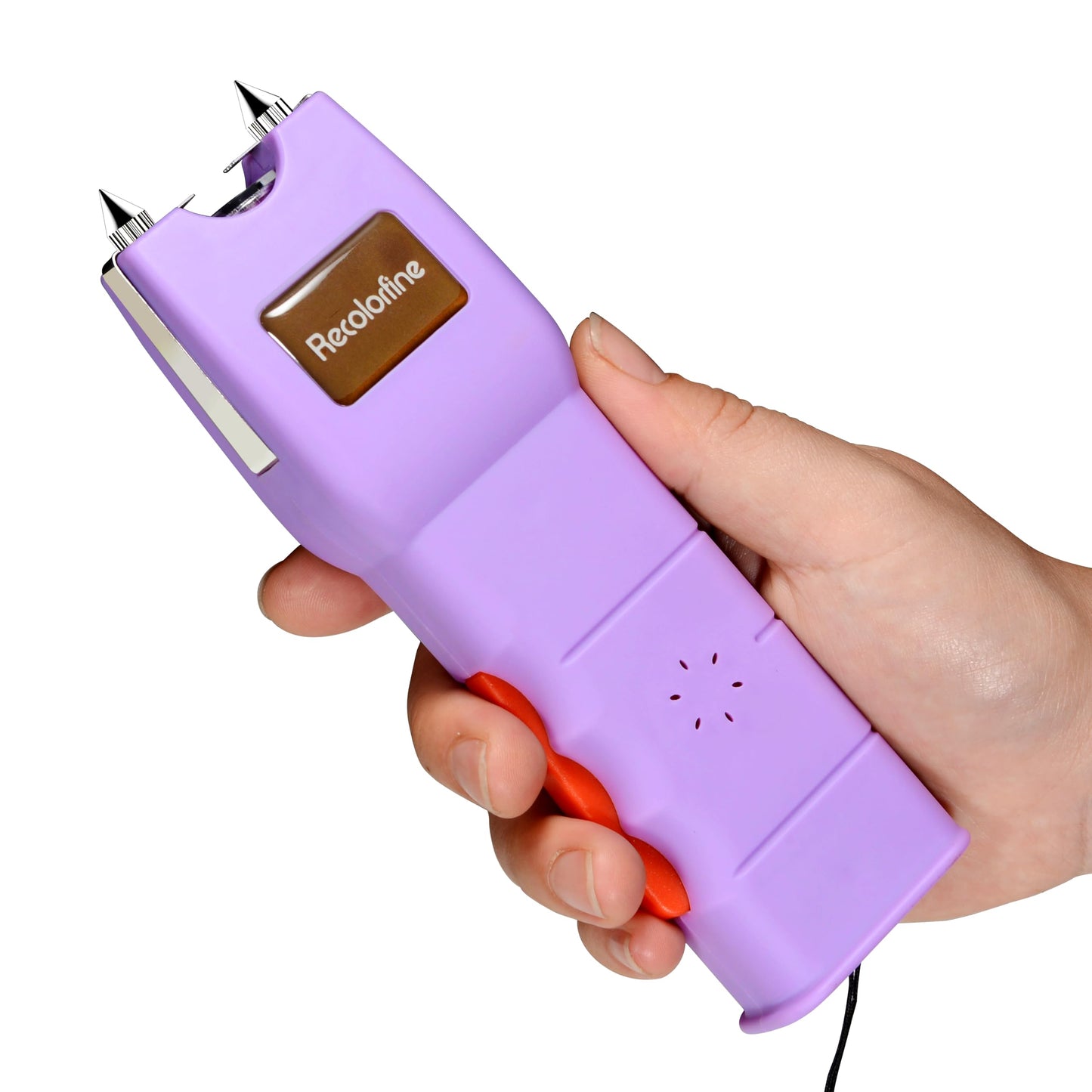 Stun Gun with LED Flashlight for Women Self Defense Rechargeable Stun Guns with Safety Switch (Purple)