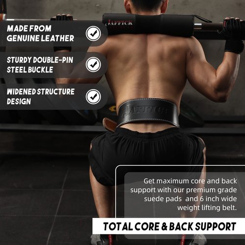 Genuine Leather Weight Lifting Belt for Men Gym Weight Belt Lumbar Back Support Powerlifting Weightlifting Heavy Duty Workout Training Strength Training Equipment 6-Inch brown
