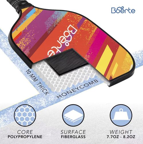 Boerte X-FOIL Pickleball Set, Graphite Pickleball Paddles Set of 2 and 4 Pickleballs, Portable Pickleball Equipment Bag for Pickleball Rackets.