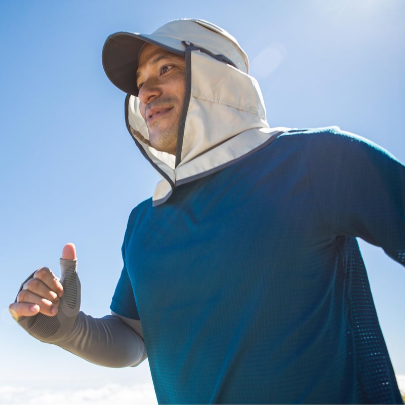 Sunday Afternoons Sun Guide Cap - Hat with Neck Flap - UV Protection - Womens & Mens Sun Hat - Ball & Baseball Cap with Neck Cover - Summer Hiking, Fishing, Running, Bluestone, S/M
