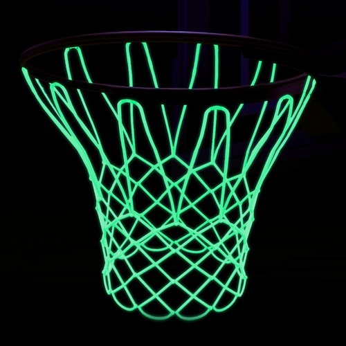 Glow Basketball Net - Heavy Duty Luminous Replacement Net for Outdoor Sports | 12 Loops, All-Weather Nylon (White)