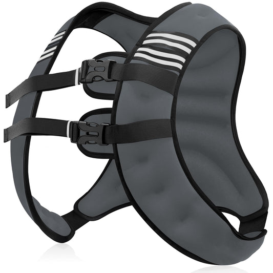 NATURELUX Weighted Vest with Reflective Stripe and Adjustable Buckle Straps, Dark Grey, 20 lbs