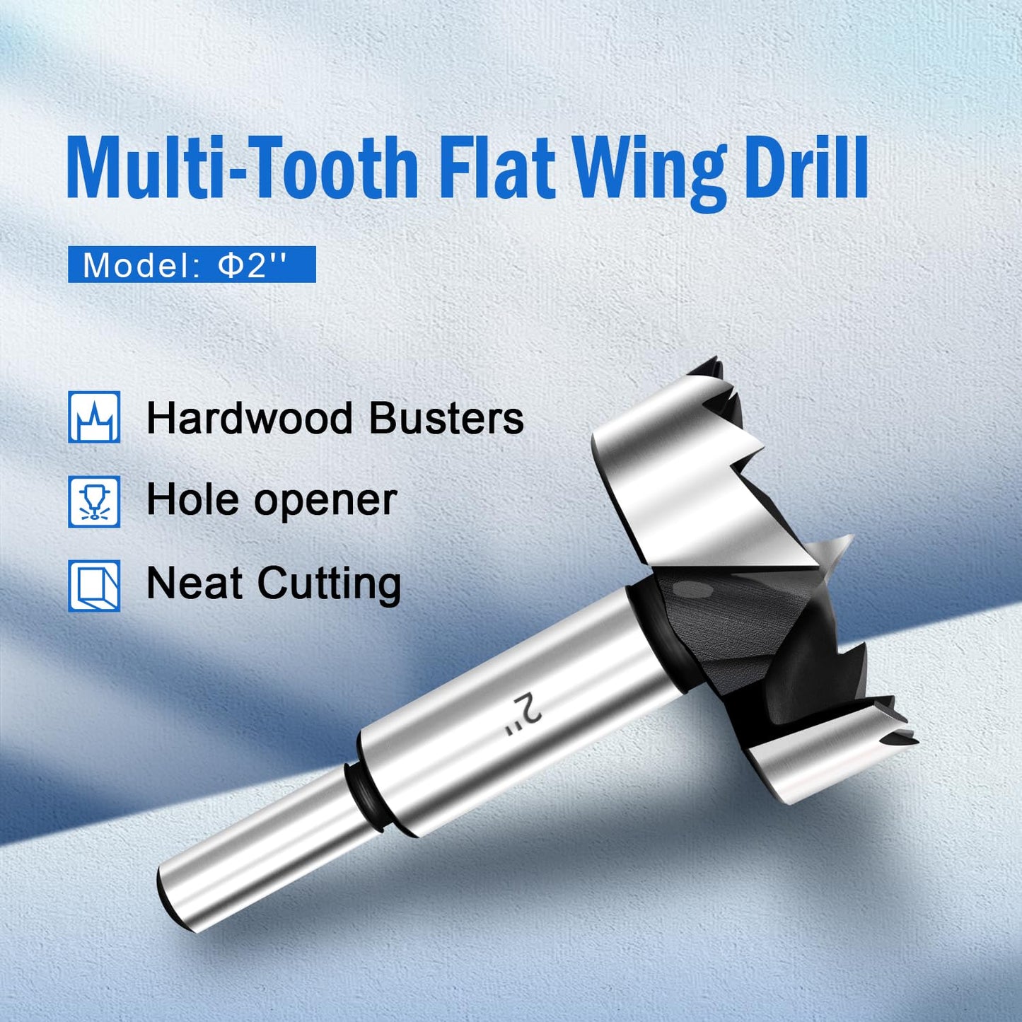 Waterspout 2 Inch Carbon Steel Forstner Drill Bits, Set of 1, Wood & Plastic Drilling, Hinge Cutter Tool with Storage Case