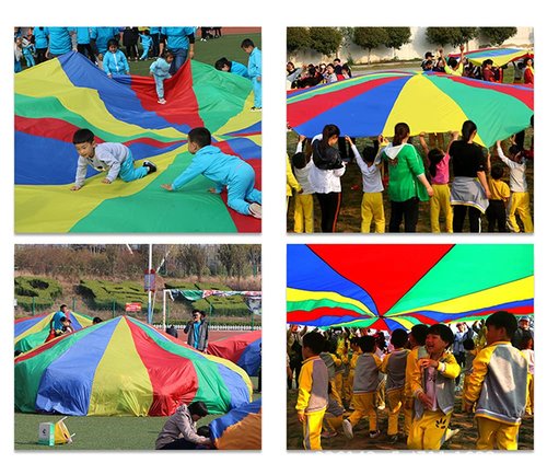 AMYESE 20ft Rainbow Parachute for Outdoor Party Games, Kids Play Parachute Group Cooperative Team Game Toys, Family Get-Together Entertainment