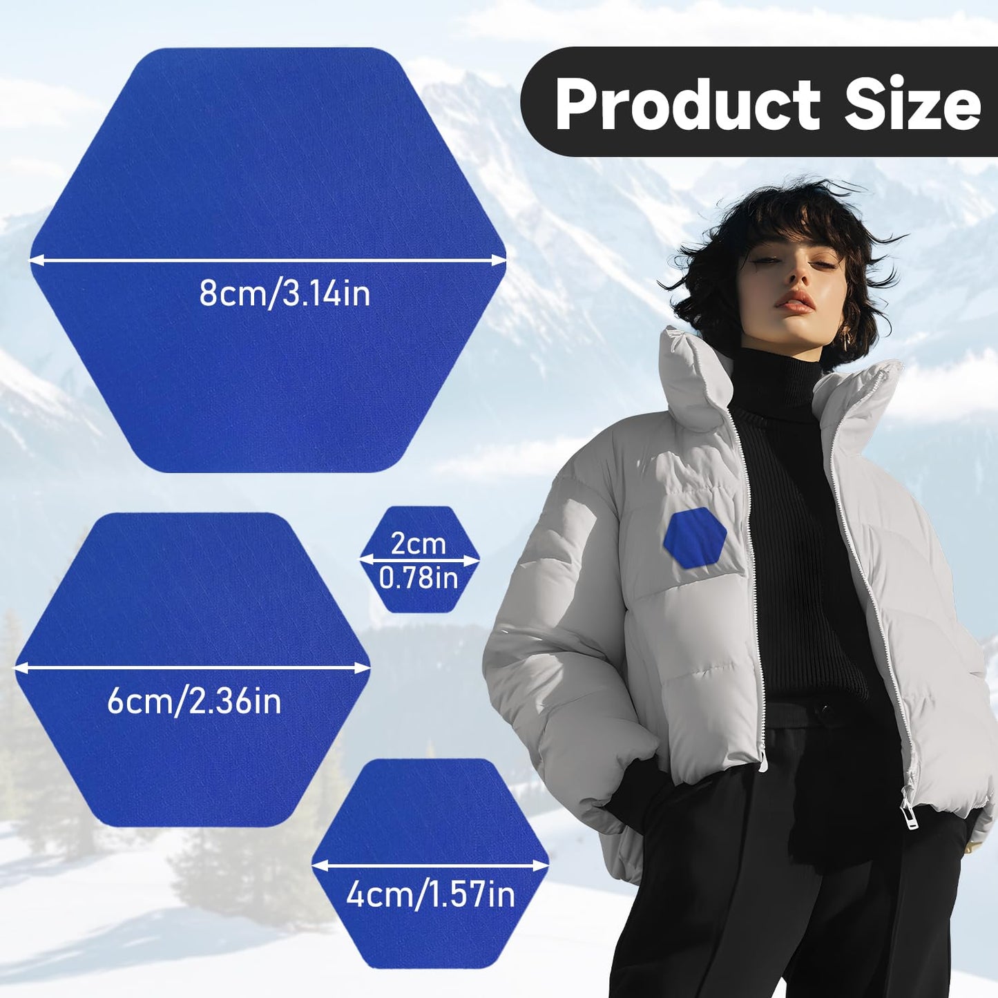 CLINTT 8Pcs Down Jacket Repair Patch, Puffer Jacket Repair Patch, Waterproof Self-Adhesive, Pre-Cut, Tear-Resistant Rip-Stop Nylon Patches for Down Jacket Clothing Tent Bag - Blue