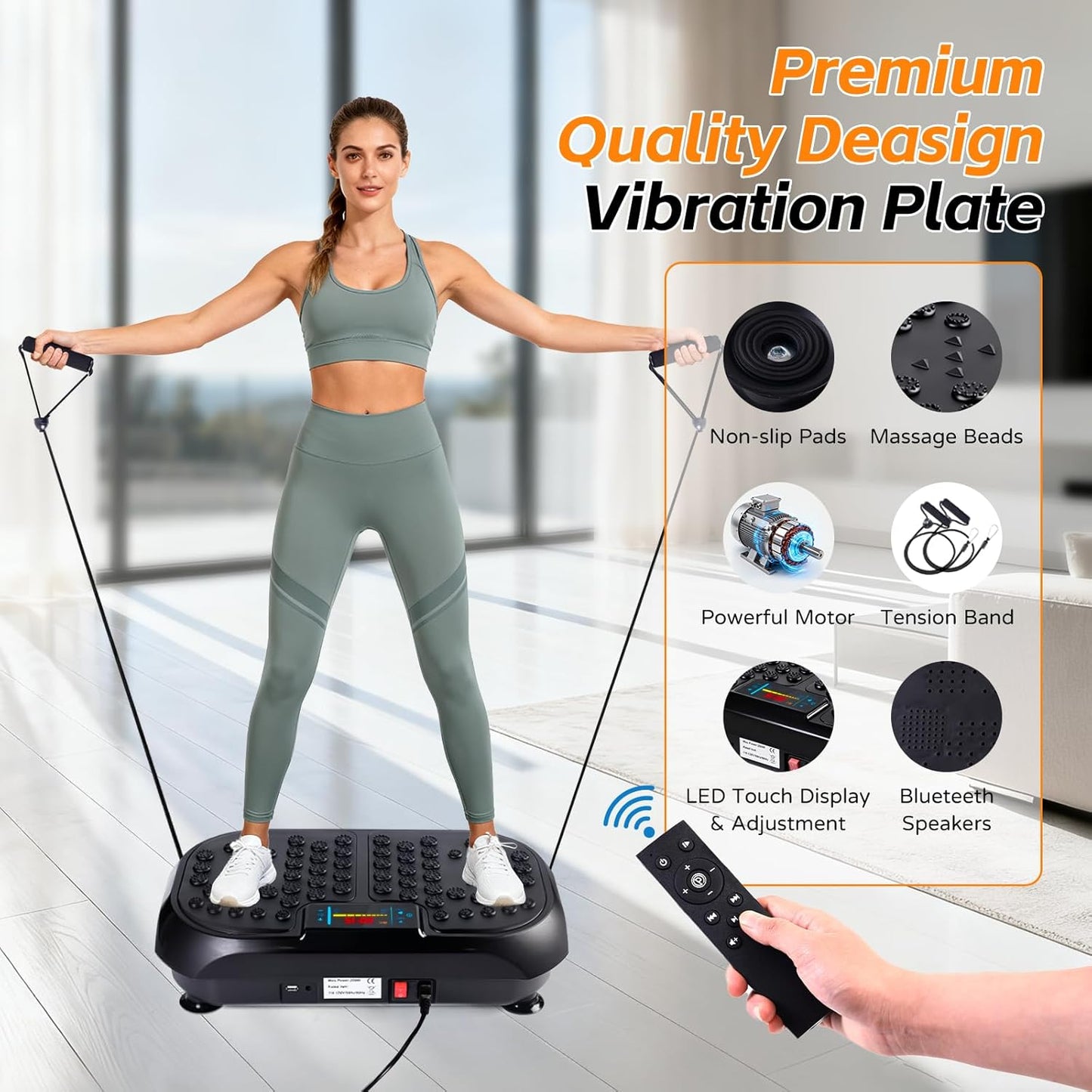 Skiennix Vibration Plate Exercise Machine - Full Body Fitness Platform for Lymphatic Drainage | Weight Loss Support