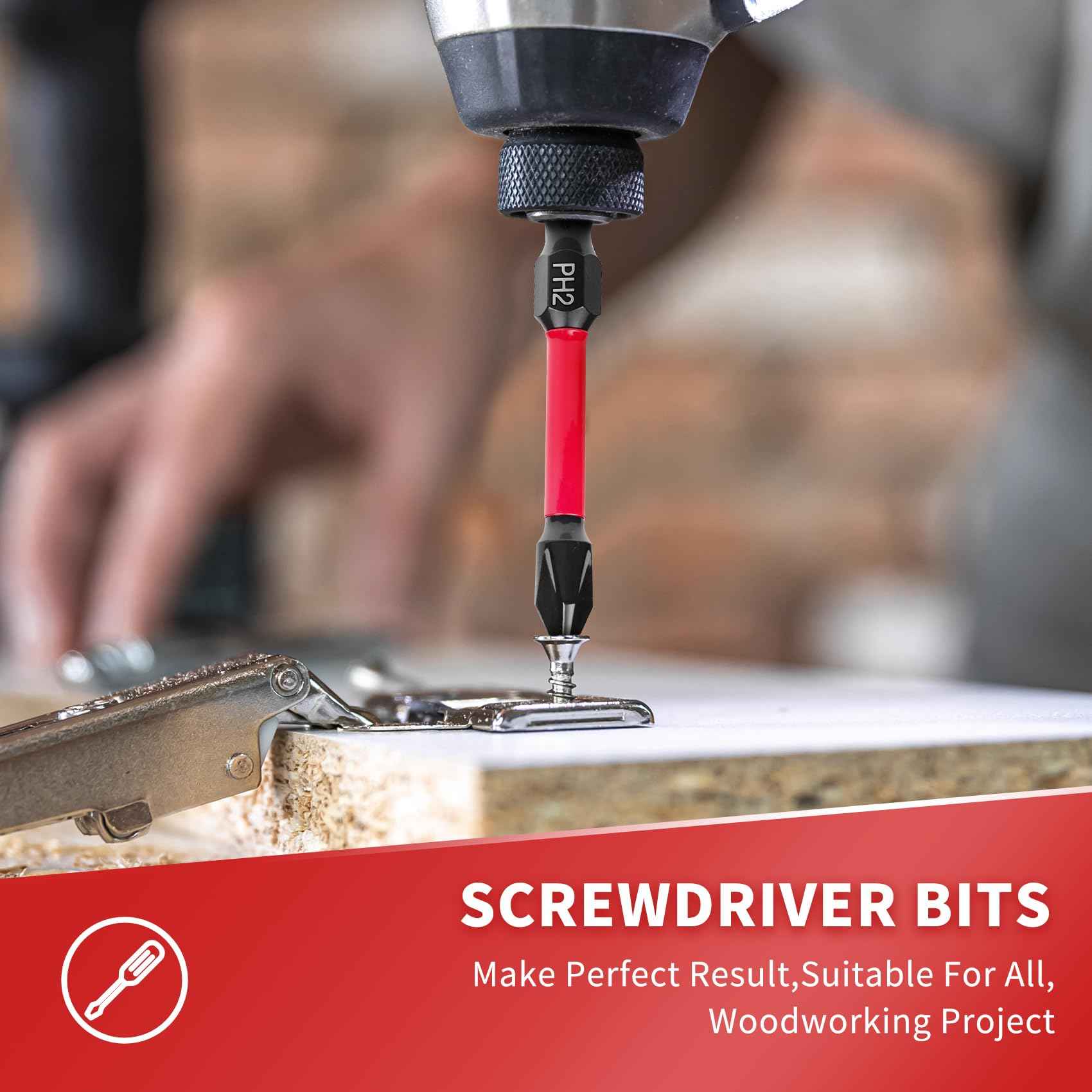 Countersink Drill Bit Set, 15 PCS Adjustable Tapered HSS Drill Bit Set for Woodworking, with Nitrided Surface, Wood Plug Cutters 1/4" Hex Shank Quick Change, for Wood Drilling with Storage Box