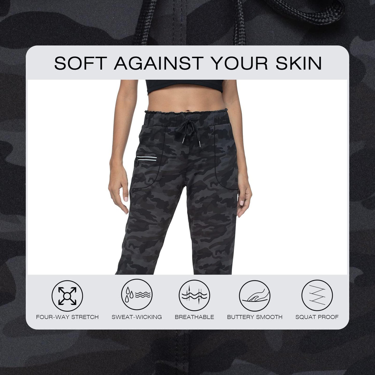 Haowind Joggers for Women with Pockets Elastic Waist Workout Sport Gym Pants Comfy Lounge Yoga Running Pants
