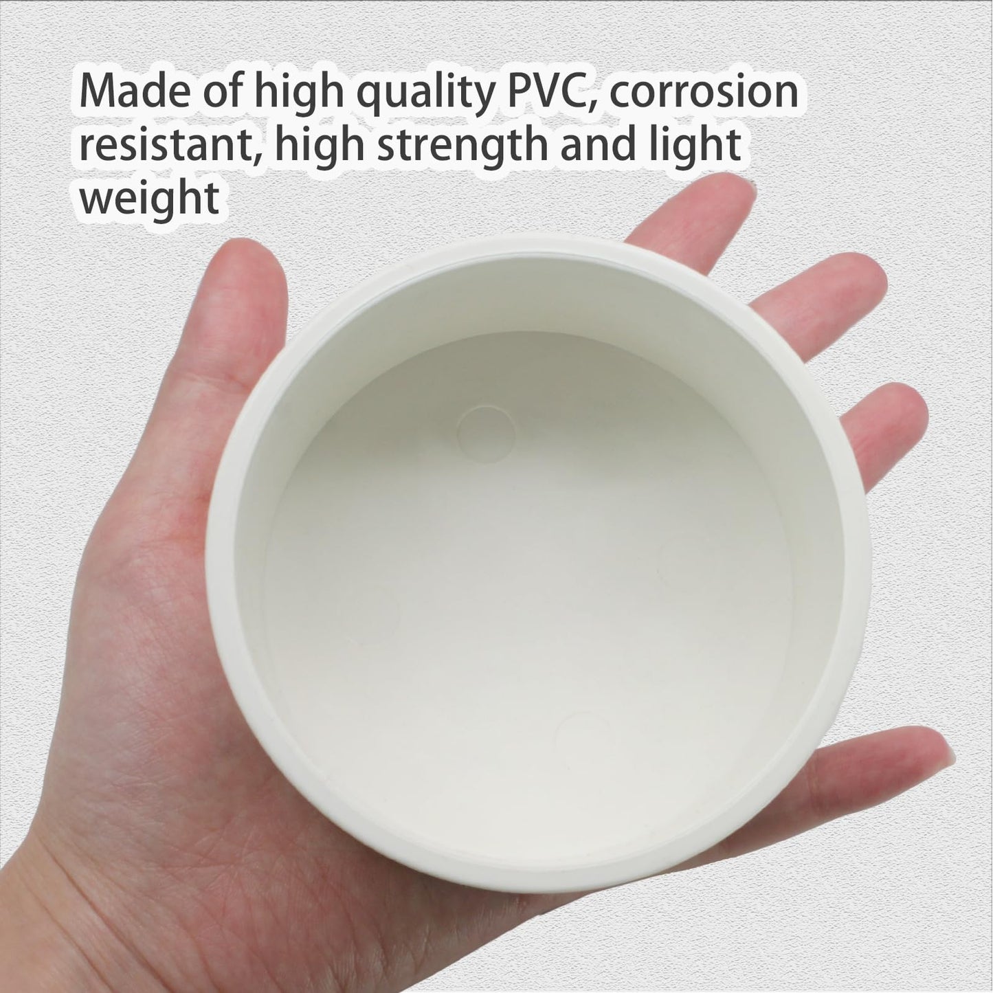 Qjaiune 2 Pack 3 Inch PVC Cap, SCH40 PVC Pipe End Cap Fitting Furniture Grade PVC Pipe End Cap Plug Adapter, White PVC Pipe Plug Socket Fittings for Build PVC Furniture DIY Garden Shelf