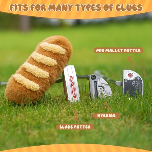 LZFAN Golf Club Covers Funny Blade Putter Cover Headcover Golf Club Head Covers Golf Gifts for Men Women Plush (Baguette for Blade)