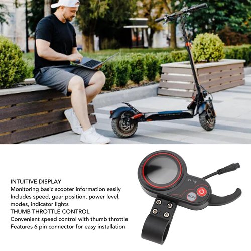 Alomejor Electric Scooter, LCD Display Throttle with Thumb Control, Automatic Timer, 6 Pin Panel for M4 Scooter, Commuting and Recreation