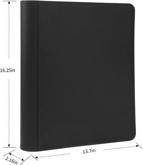 GERMUN Toploader Binder - Holds 324 Toploaders | 9 Pocket Double-Sided Storage for 3 x 4'' Cards - Diamond Black