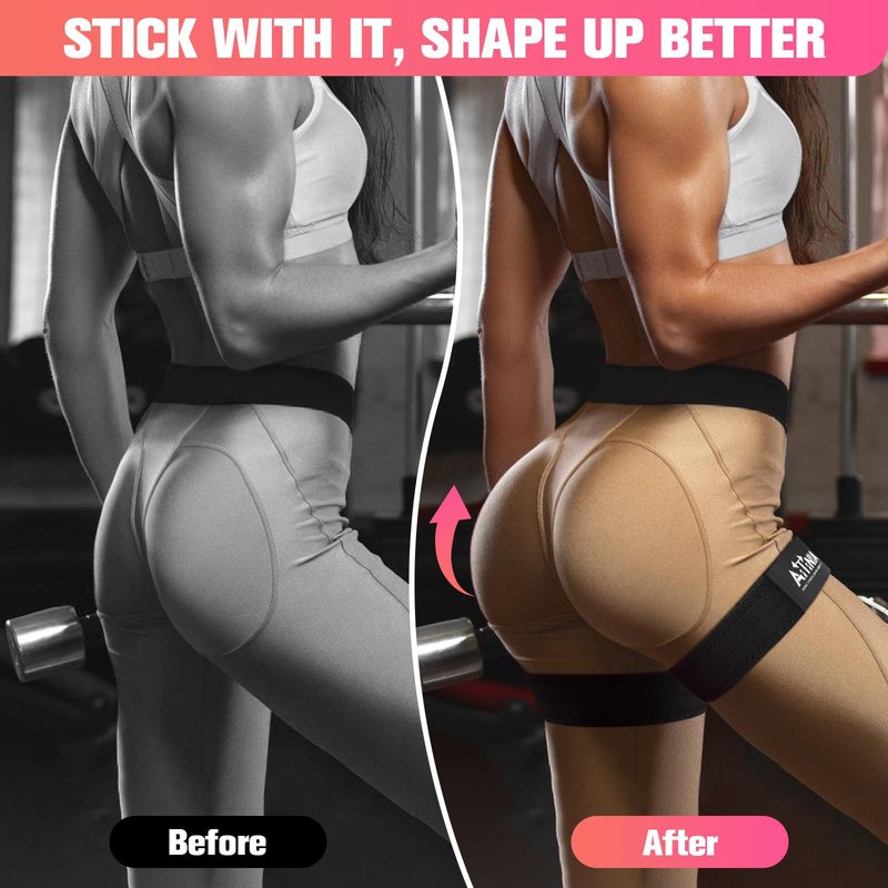 Booty Bands for Women Glutes & Hip Building, Blood Flow Restriction Bands BFR Bundle Booty Bands, Best Fabric Glute Bands Resistance Bands for Exercising Your Butt, Squat, Thigh, Fitness (Black 01)
