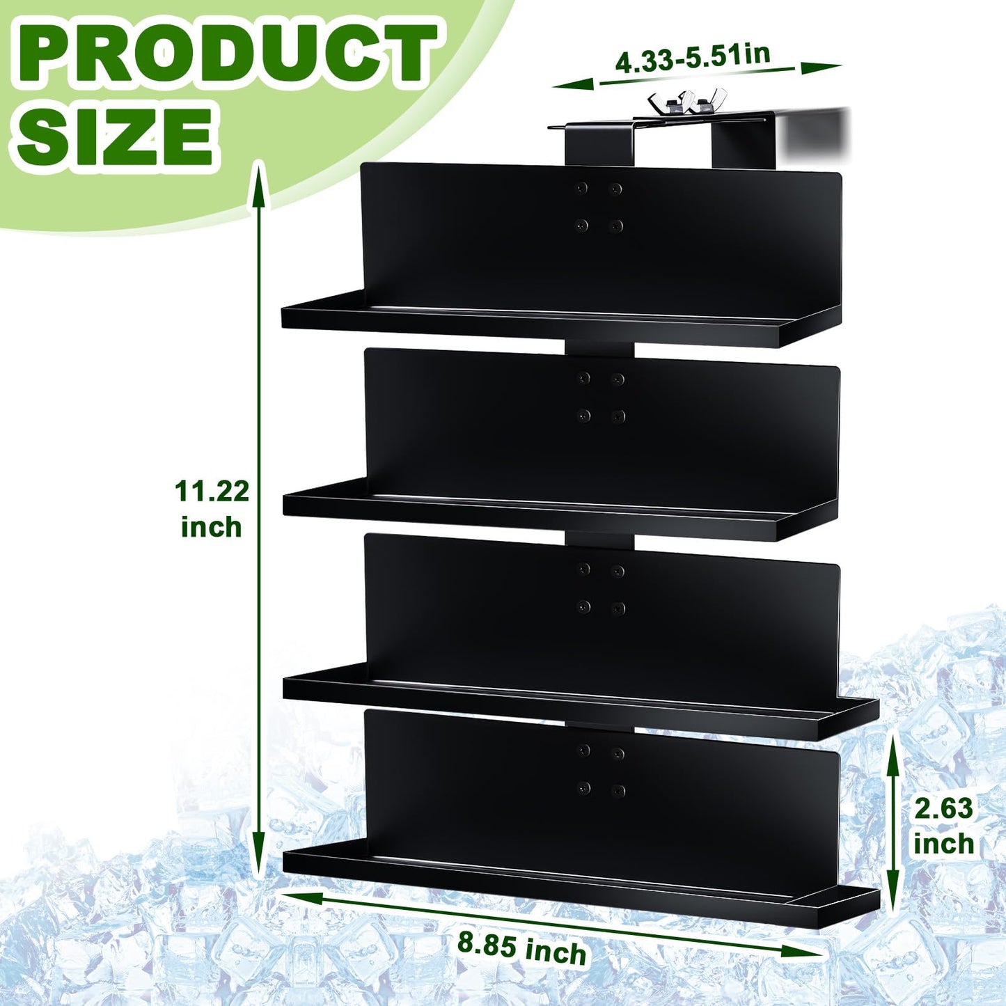 Side Mounted Flavor Storage Holder Compatible With Ninja Thirsti wc1001/wc2002,4 Tier Flavored Pods Water Drops Organizer with Straw Storage,Metal Flavor Holder for Counter Small Space,Holds 20 Flavor