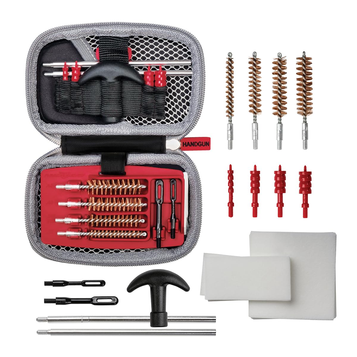 Real Avid Handgun Cleaning Kit - All-In-One 13 Piece Pistol Cleaning Kit with Cleaning Rod, Bore Brushes, Gun Cleaning Jags & Gun Cleaning Patches