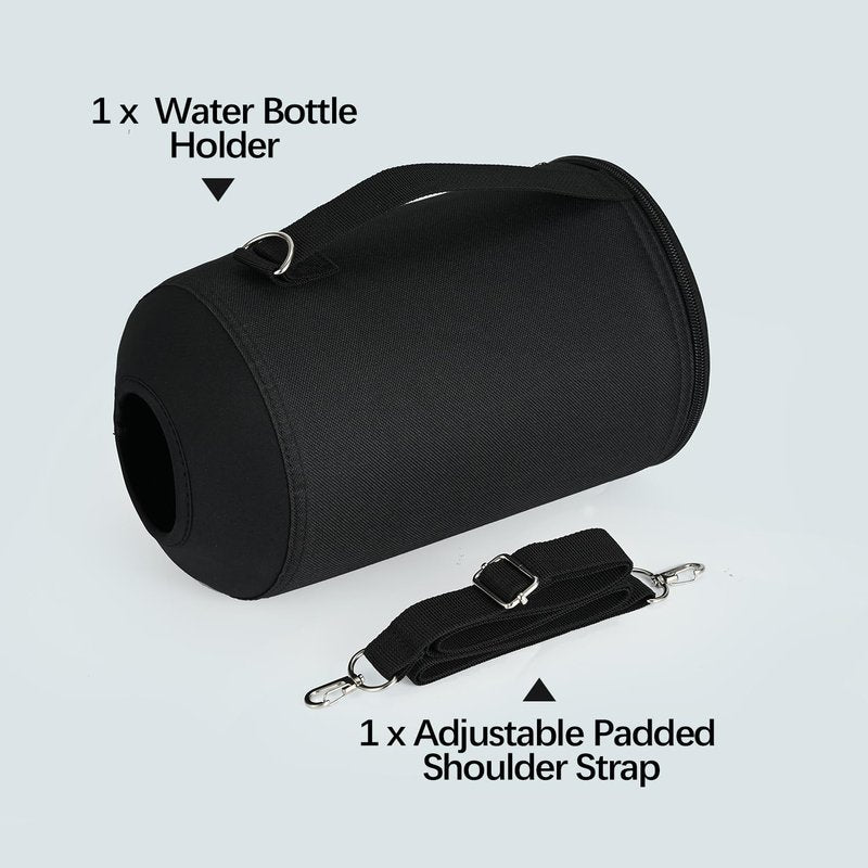 RAYMYLO Water Bottle Holder Carrier Bag Crossbody with Adjustable Shoulder Strap, 64 128 oz Sports Water Bottle Sleeve Accessories for Biking Hiking Travelling Camping, Black