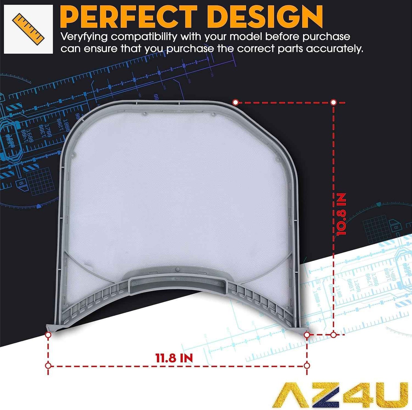 Dryer Lint Filter Screen Trap Replaces For LG DLEX3900B DLEX3370W DLEX3570V DLEX3470V DLEX3250W DLEX3370V DLEX3360V DLEX3360W DLEX3370R DLEX3371W DLEX3360R DLEX3885W DLEX3570W DLEX3900W DLEX3550W