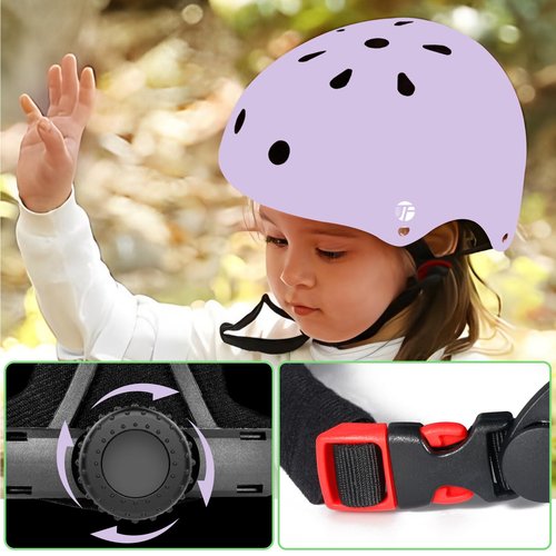 JeeFree Adjustable Gradient Color Skateboard Helmet for 3-5-8-14+Ages【Toddler Kids Youth Adult】 Girls Boys Woman.Bike Helmet for Multi-Sports Cycling Bicycle Scooter Inline Roller Skate Rollerblading