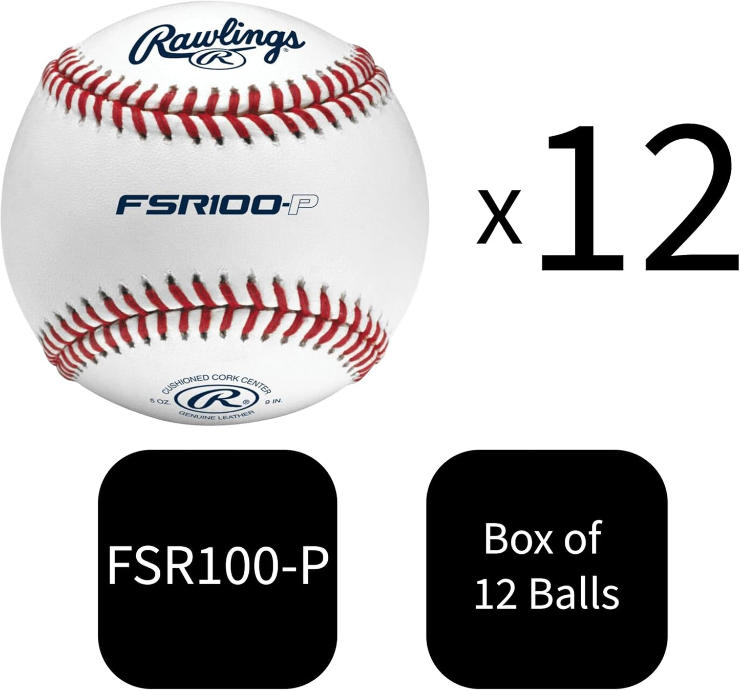 Rawlings Practice Baseballs - R100-P & FSR100-P | Ideal for Collegiate, High School & Youth Teams