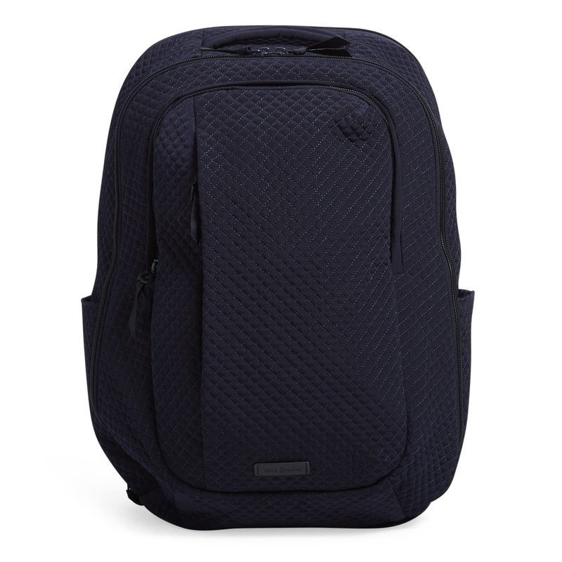 Vera Bradley Women's Microfiber Large Travel Backpack Travel Bag, Classic Navy, One Size