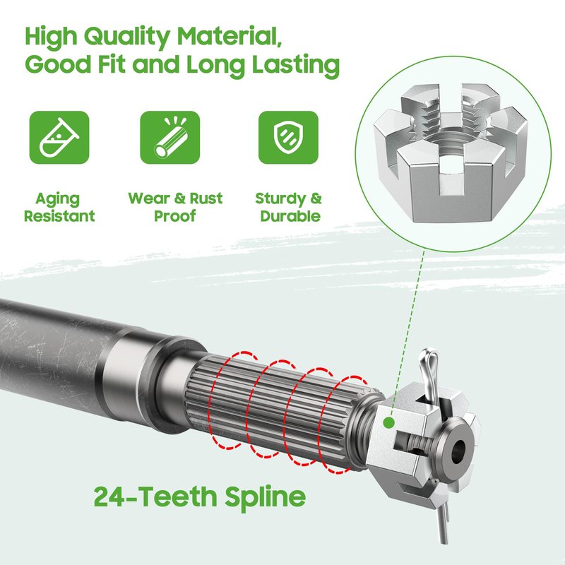 10L0L Golf Cart Driver/Passenger Side Rear Axle Shaft Sets with Bearing Seal Kit Fits EZGO TXT/Medalist Electric1994-2013, Replace OEM 20377G11 20377G12, 15112G1