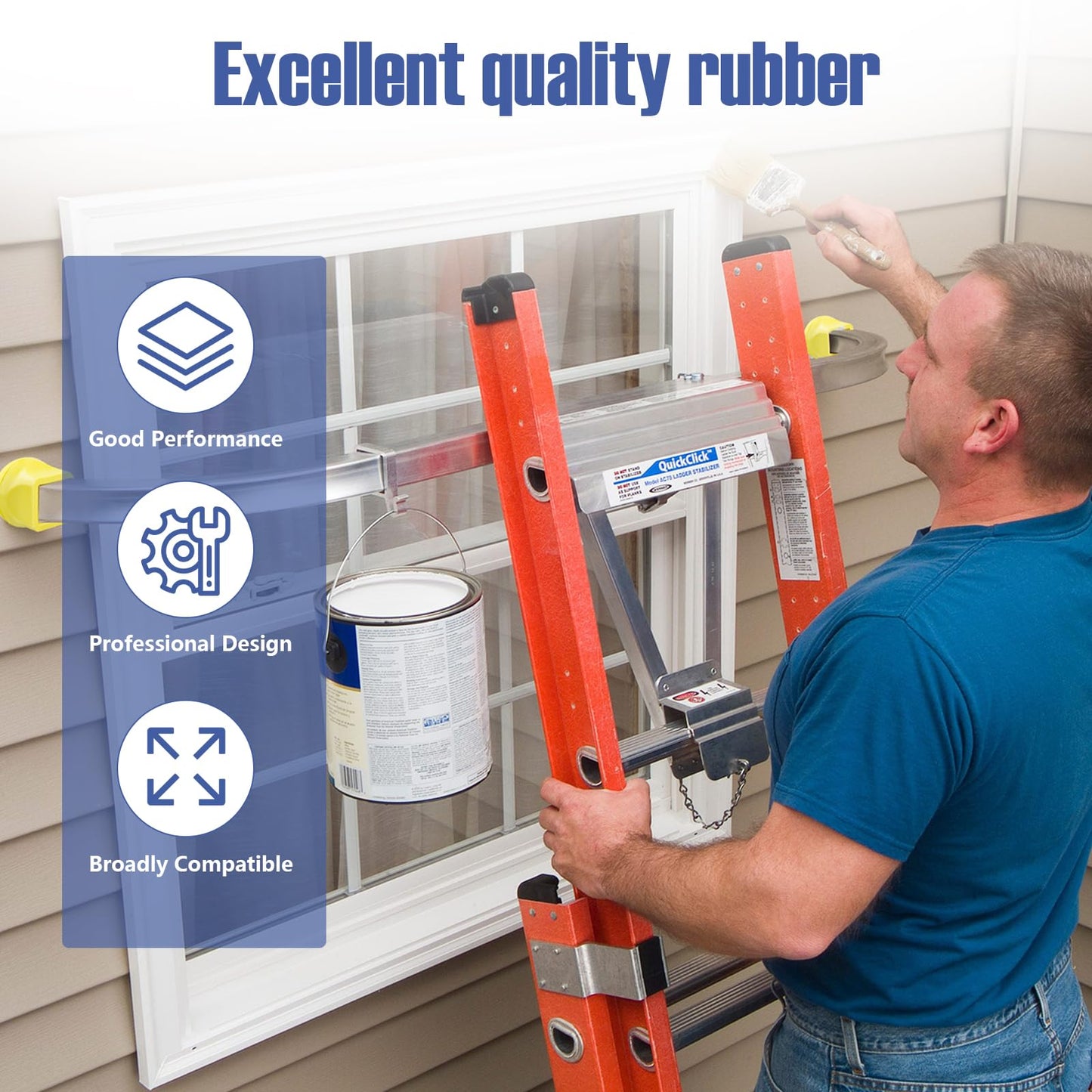 showingo Ladder Stabilizer Bumpers Replacement for Werner Extension Ladder Stabilizer Rubber End Caps,Ladder Standoff Protective Covers Ladder Mitts Ladder Stabilizer Pads Non-Slipa 2 Pack