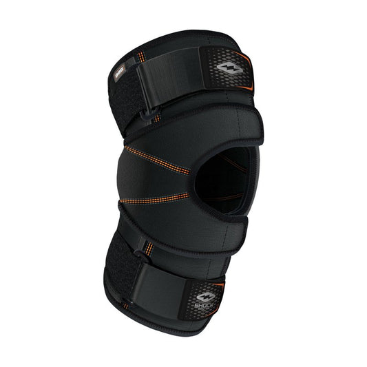 Shock Doctor Knee Brace Wrap, Knee Support for Patella Issues, Injury Recovery, Compression Support for Medial & Lateral Knee Stability, Single, Black, Large