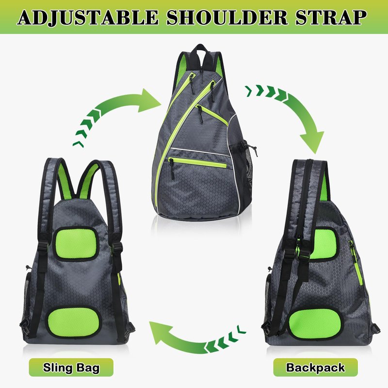 yuboo Pickleball Bag - Large Capacity Sling Backpack for Paddles & Gear, Adjustable & Lightweight for Men/Women - Court, Travel & Training