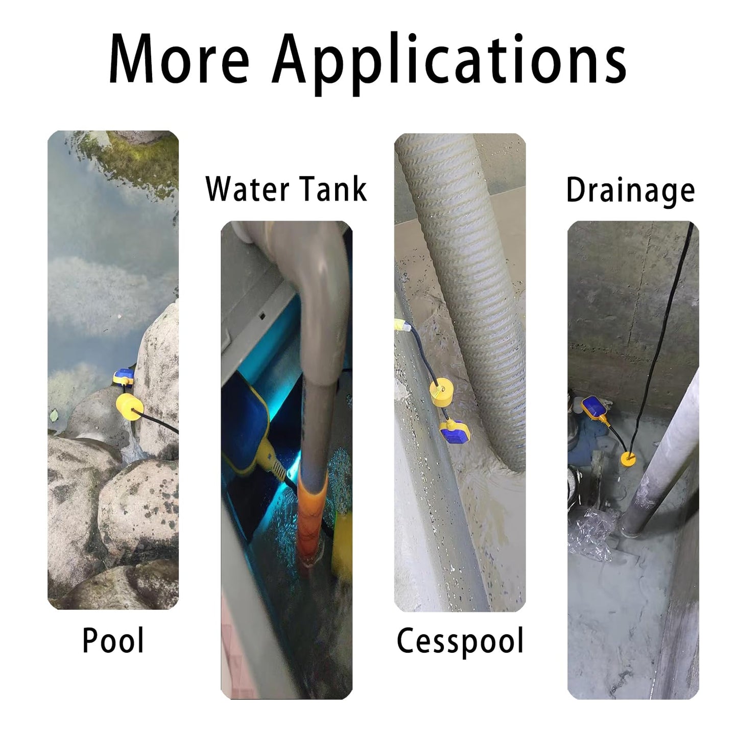 6.56Feet Cable Waterproof Float Switch for Water Tank, 2M Float Switch Water Level Controller for Sump Pump (6.56ft(2M))