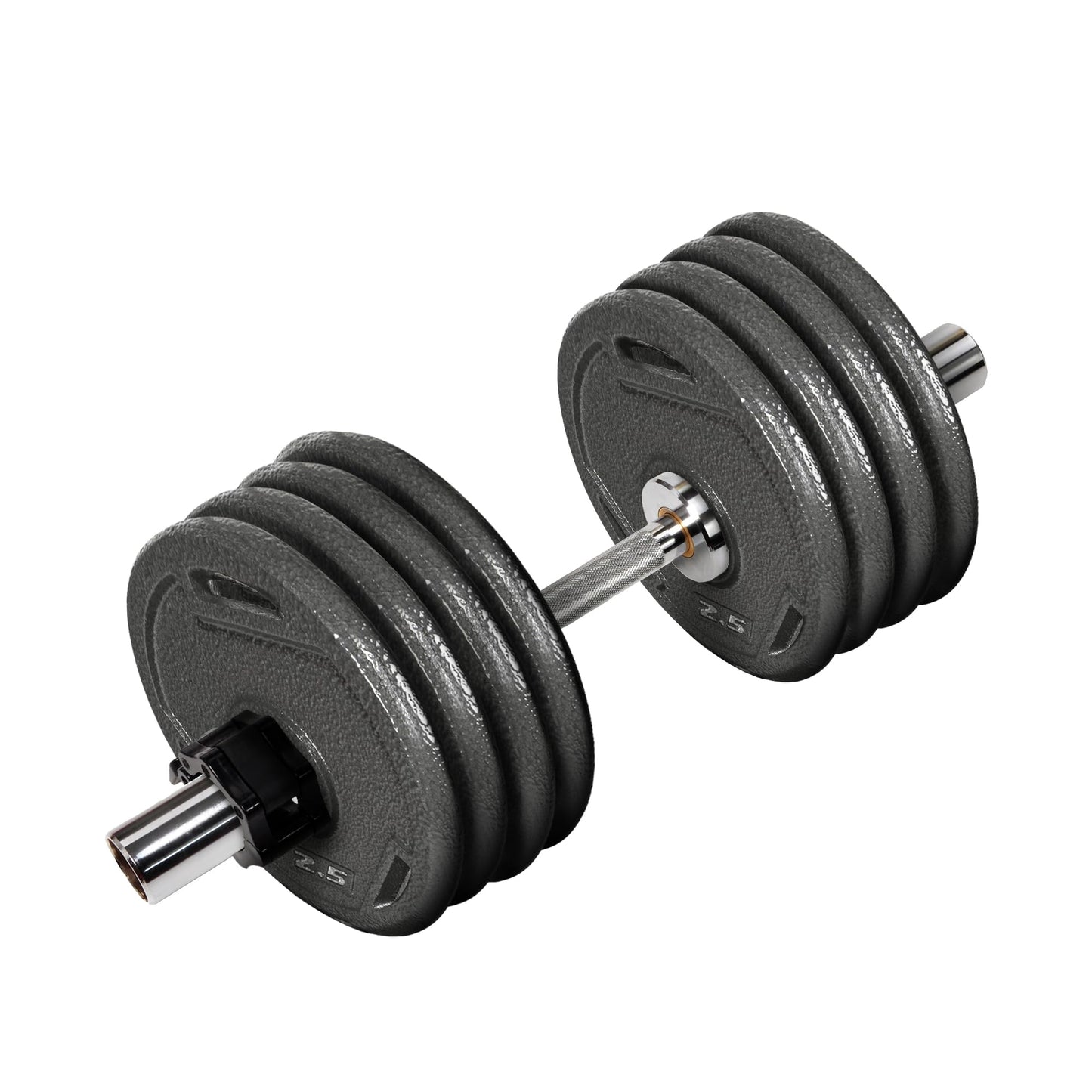 Fitvids Olympic Dumbbells Set, Loadable for 2-inch weight plates, 20LBS Set, Chrome