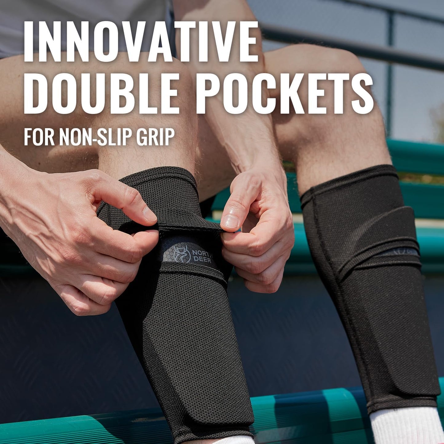 Northdeer Soccer Shin Guards - Protective Sleeves with Optimized Insert Pocket for Kids & Adults