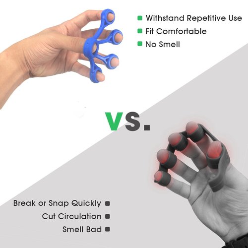 Finger Stretcher Hand Resistance Bands Hand Extensor Exerciser Finger Grip Strengthener Strength Trainer Gripper set for Arthritis Carpal Tunnel Exercise Guitar and Rock Climbing 3 pack(Extensor)