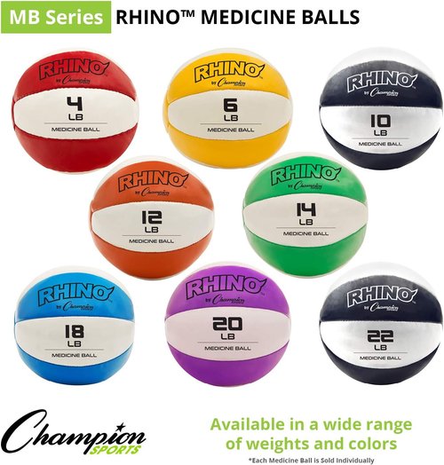 Champion Sports Leather Medicine Balls - Durable Weighted Balls for Strength & Conditioning Training