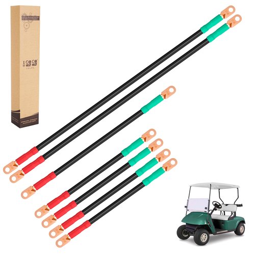 10L0L Golf Cart Battery Cables Wiring Kit for EZGO TXT & Medalist 1994-up 36 & 48 Volt, 4 Gauge 7 PCS Pure Copper AC/DC Wire Set