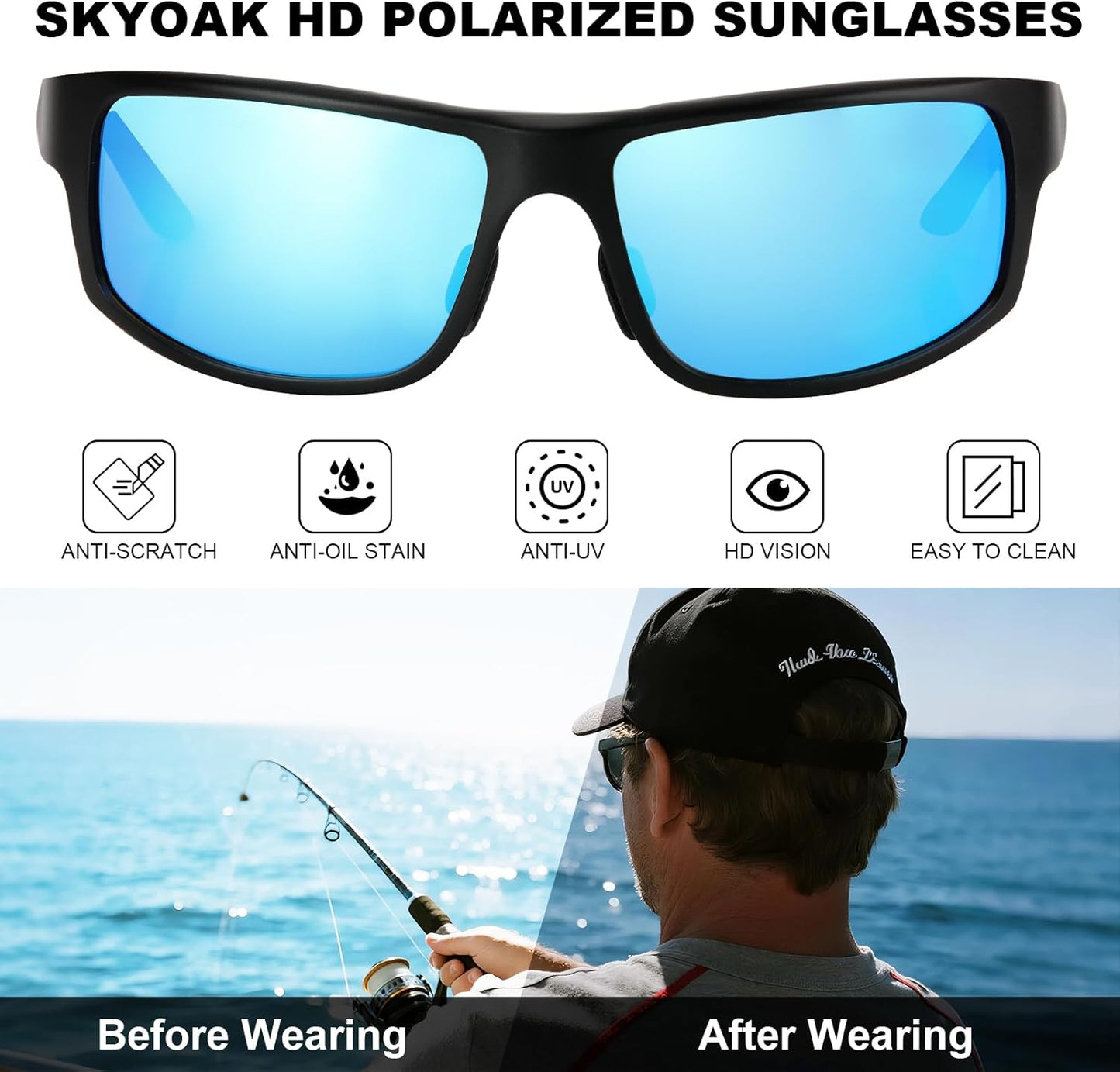 Skiennix Unbreakable Polarized Sports Sunglasses - Scratch & Seawater-Proof, Aluminum Frame