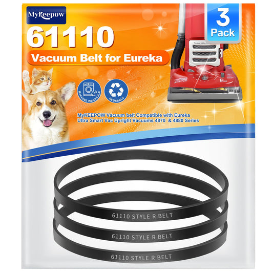 MyKEEPOW 61110 Vacuum Belt for Eureka Boss SmartVac 4870 4872 4874 4875 4880 4885 Series, Replace Part 61110, 61110A, 61110B, 61110C, 3 Pack