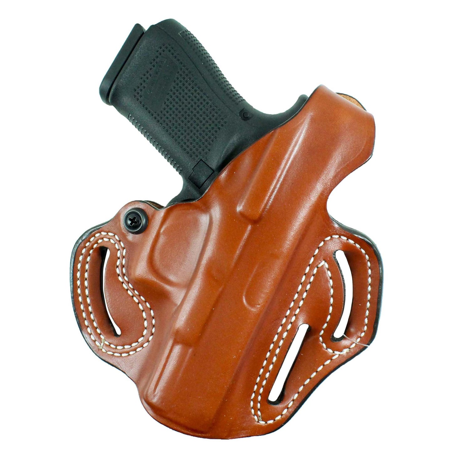 DeSantis Thumb Break Scabbard - OWB Gun Holster for Men and Women - Compatible with Glock 19, 19 Gen 5, 19X, 23, 32, 36, 45 - Tan, Leather, Right Hand Draw