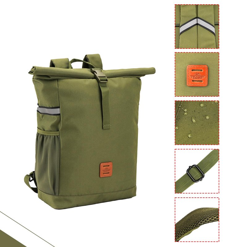 TOURBON Nylon Backpack Pannier Bike Rear Rack Bag Bicycle Saddlebag Cycling Accessories for Commuting Shopping Traveling