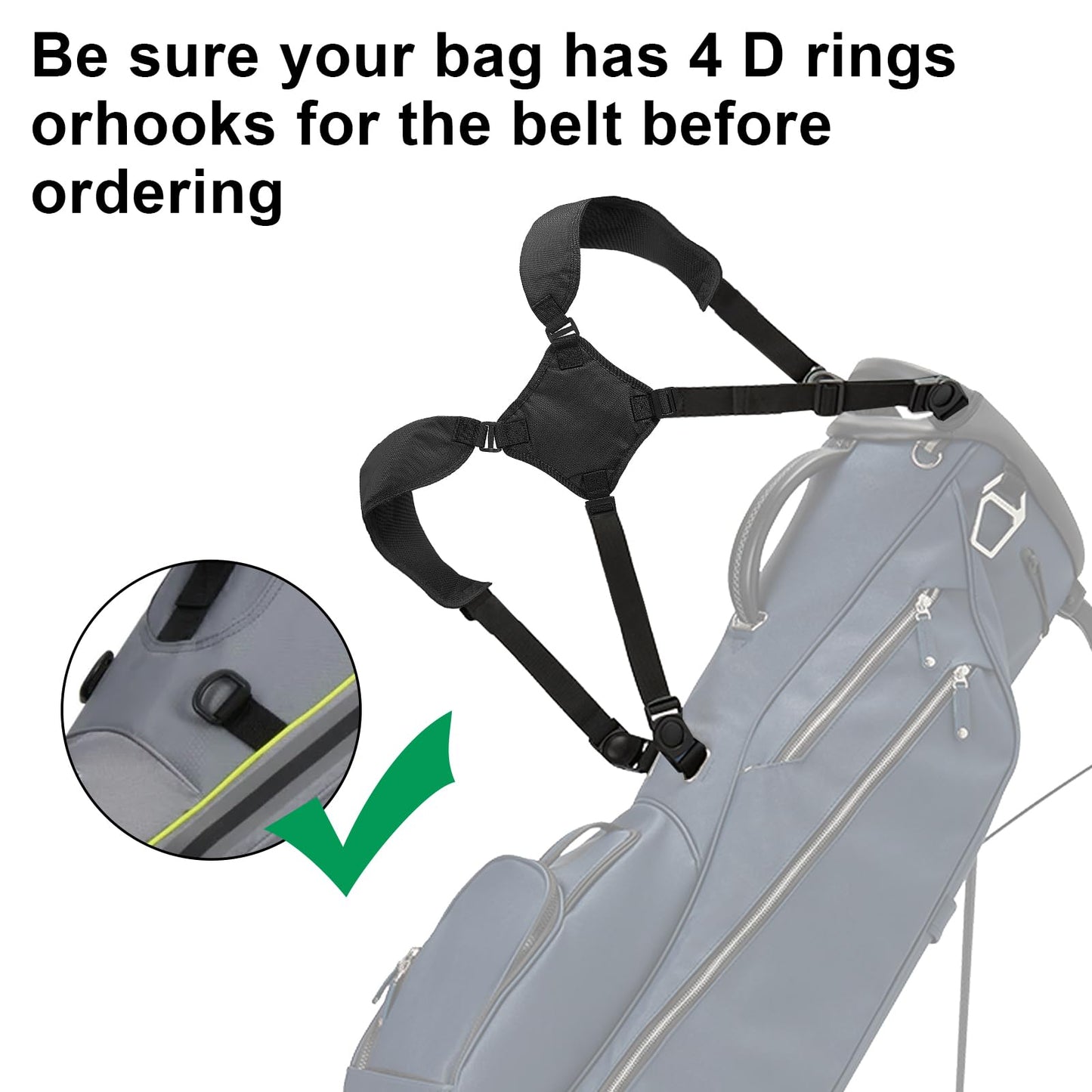 Golf Bag Straps Replacement,Adjustable Strap Padded Golf Carrying Bag Strap,Golf Bag Accessories for Men,Women