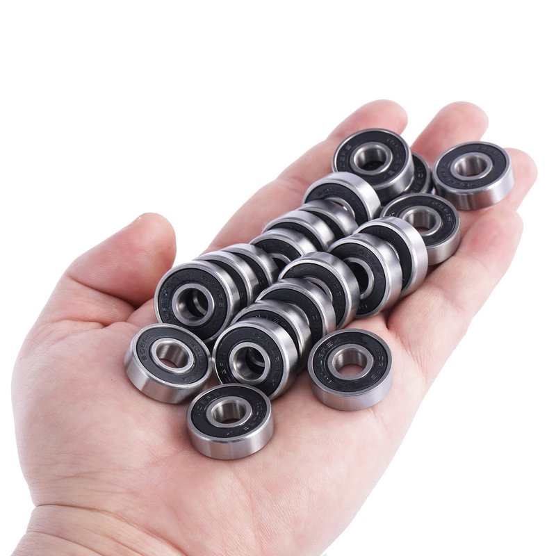 Rollerex Titan 608-2RS Pre-Lubricated Skate Wheel Bearings – for Roller Skates, Inline Skates, Roller Blades, Scooters, RipStiks & Skateboards (Chrome Steel, 20-Pack)