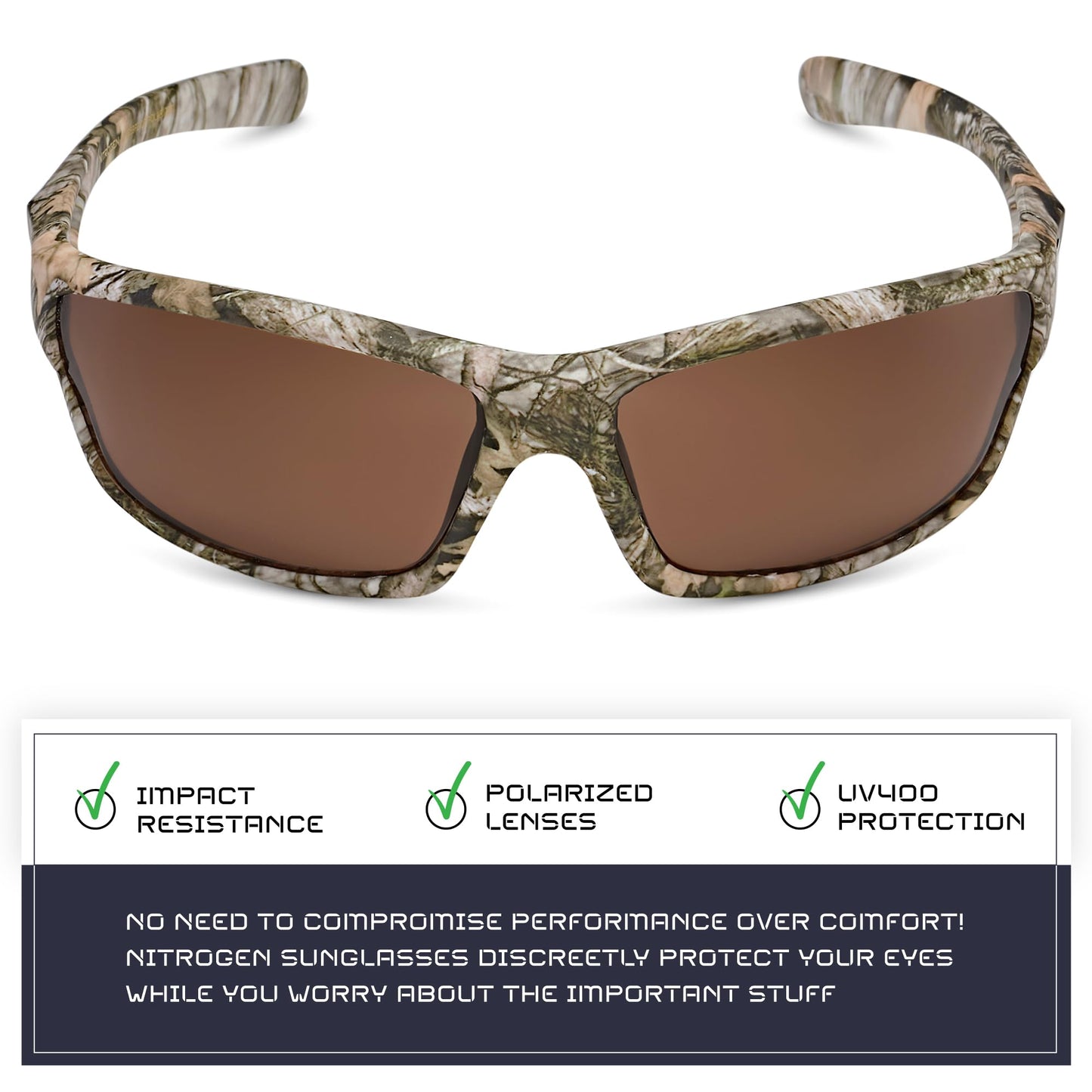 Nitrogen Polarized Wrap Around Sport Sunglasses for Men Women UV400 Driving Fishing Running Sun Glasses