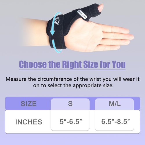 DRwelland Thumb Wrist Support Brace, Fits Both Left or Right Hands, CMC Thumb Spica Splint for Trigger Thumb, Arthritis Pain, De Quervains Tenosynovitis, Sprain, (M/L)