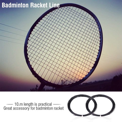 Keenso Badminton Racket String, 6 Colors 10m Nylon High Flexibility Badminton Racket String Racquet String Line Badminton Repair Accessory(Black)