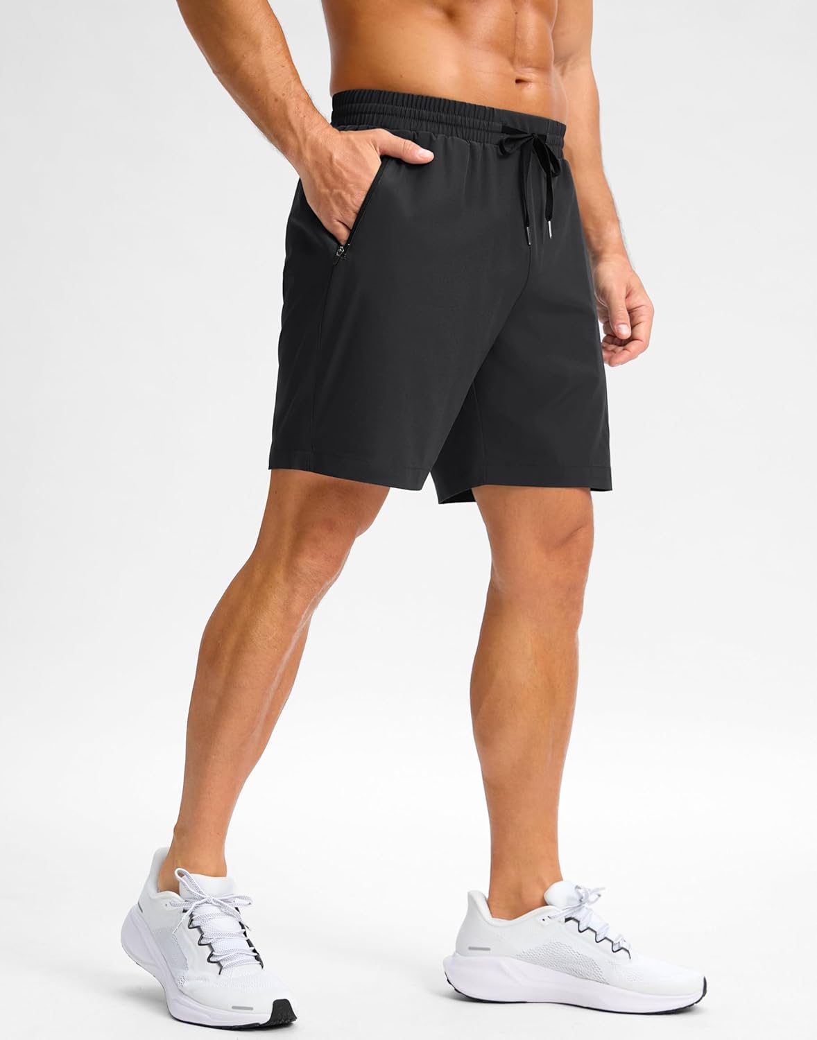 Pudolla Men's Athletic Shorts - Lightweight Quick-Dry Gym Shorts with Zipper Pockets | 5"/7"/9" Sizes