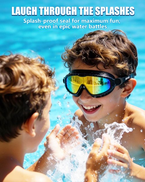 Aegend Swim Goggles for Kids | 2-Pack Anti-Fog, UV Protection, Wide Frame for Ages 3-14