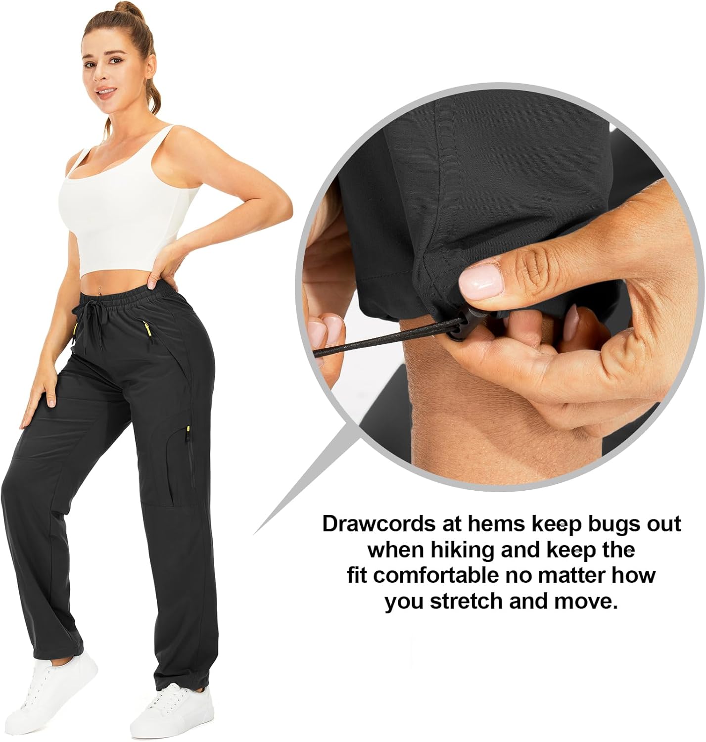 Skiennix Women's Hiking Pants - Quick Dry, Lightweight, UPF 50 | Travel & Safari Cargo with Zipper Pockets