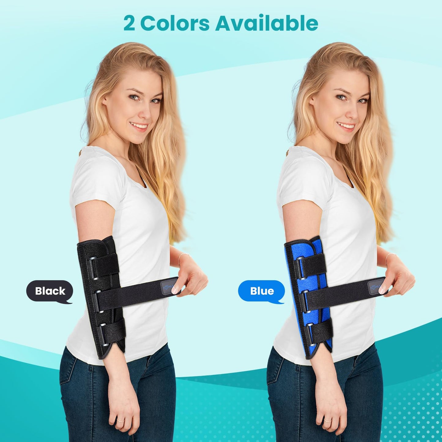 Elbow Brace for Ulnar Nerve Cubital Tunnel Syndrome for Women and Men, Arm Splint Left & Right Elbow Support Immobiliser for Straighten Arms to prevent Elbow Bending While Sleeping - L