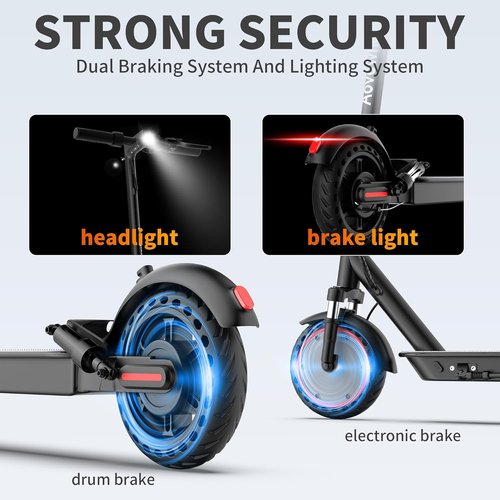 Aovowheel Electric Scooter - Folding E-Scooter with 250W-500W Motor | 16-24 MPH, 15-60 Miles Range, Dual Brakes
