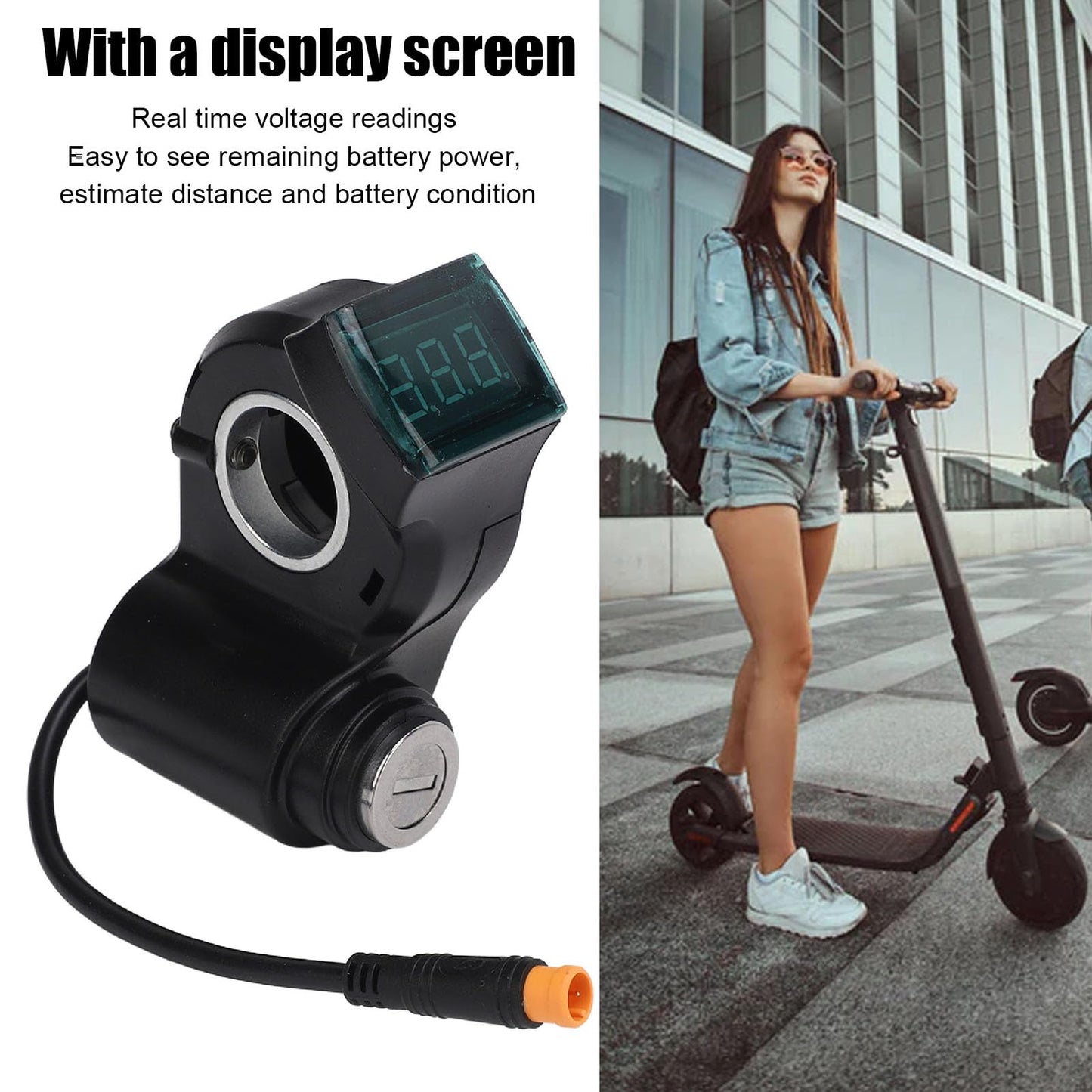 equlup Electric Scooter Handlebar Switch Lock, 3 Pin Water Proof Handlebar Switch Lock with 2 Keys Digital Handle Control for M5 ﻿Electric Scooter
